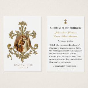 Tarjeta tradicional católica de boda
