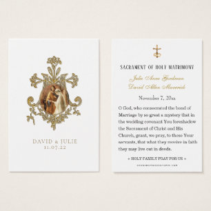 Tarjeta tradicional católica de boda