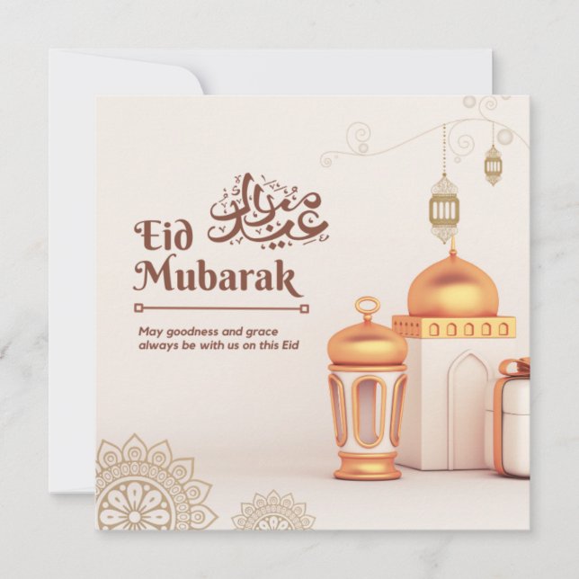 tarjeta tradicional de bendiciones eid (Anverso)