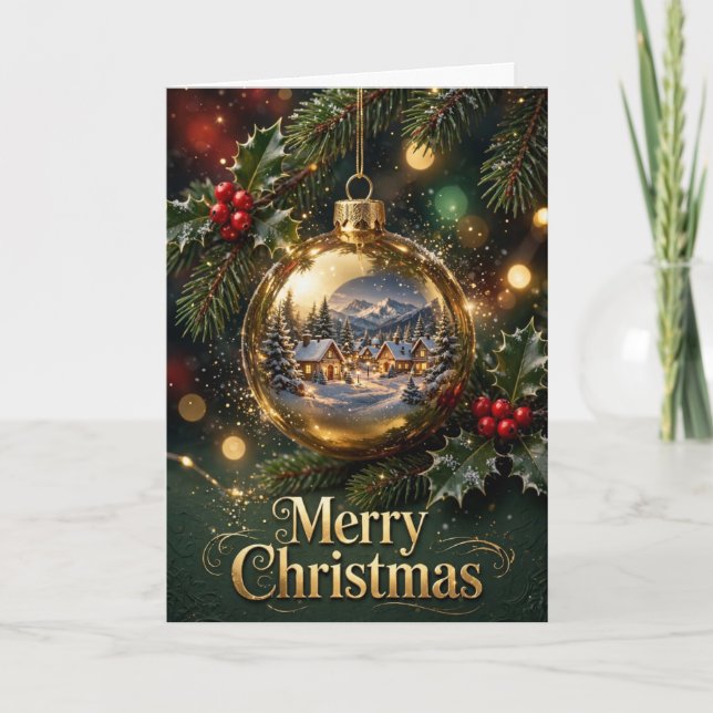 Tarjeta tradicional de feliz Navidad (Anverso)