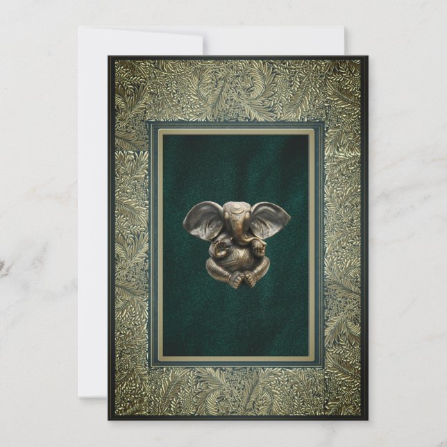 Tarjeta tradicional de invitación a la boda de Gan (Anverso)