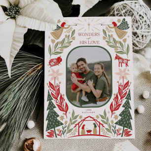 Tarjeta tradicional de Navidad cristiana de la Nat