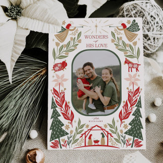 Tarjeta tradicional de Navidad cristiana de la Nat