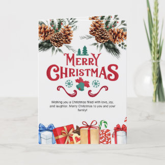 Tarjeta tradicional de navidad de merry con tonos