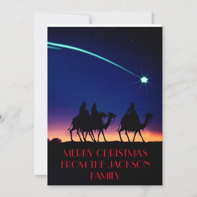 Tarjeta tradicional de Navidades de tres sabios (Anverso)