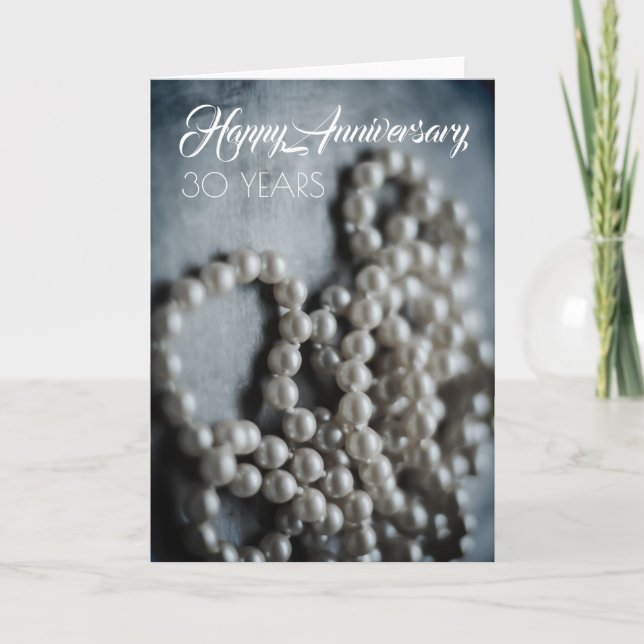 Tarjeta tradicional de perlas del 30 aniversario (Anverso)