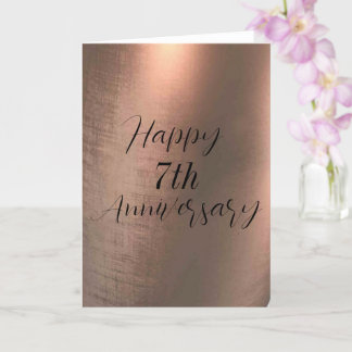 Tarjeta tradicional del 7° aniversario del cobre