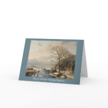 Tarjeta tradicional del Año Nuevo del paisaje del