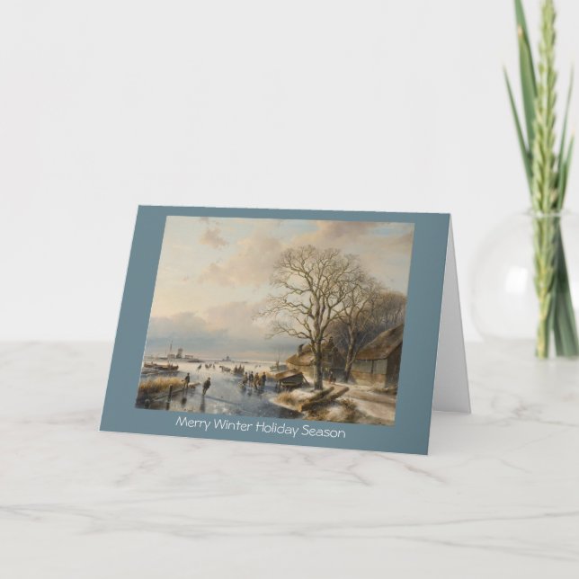 Tarjeta tradicional del Año Nuevo del paisaje del (Anverso)