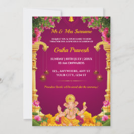 Tarjeta tradicional india de Griha Pravesh