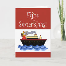 Tarjeta tradicional roja de Sinterklaas del 5 de d