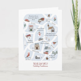 Tarjeta Tradiciones de vacaciones - Navidades de mapas fam