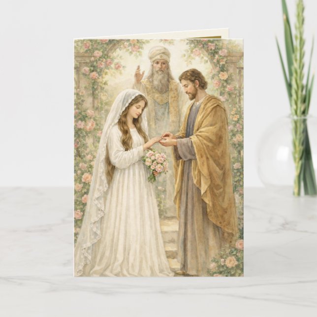 Tarjeta Traditional Catholic Betrothal Mary Joseph (Anverso)