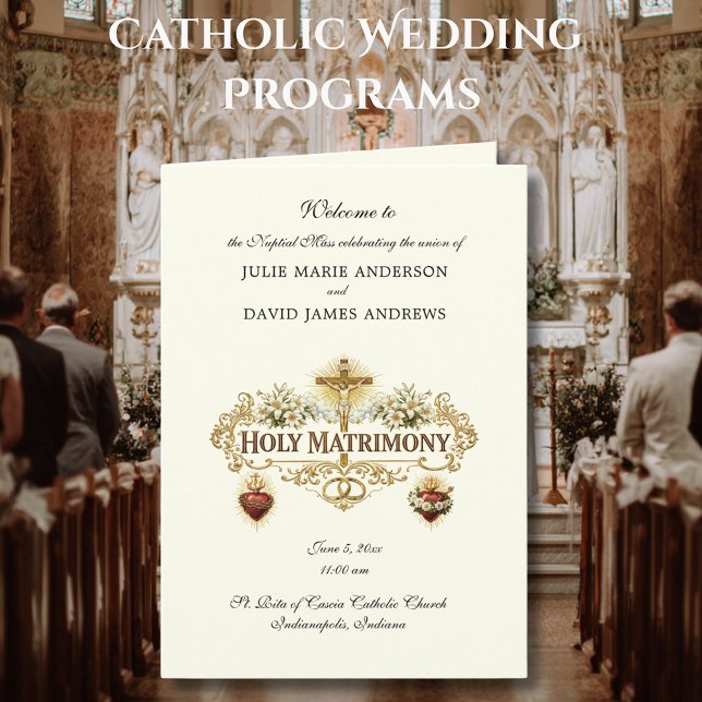 Tarjeta Traditional Catholic Wedding Latin Mass Program (Subido por el creador)
