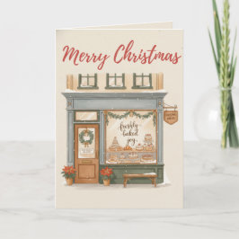 Tarjeta Traditional Merry Christmas Bakery Card Freshly