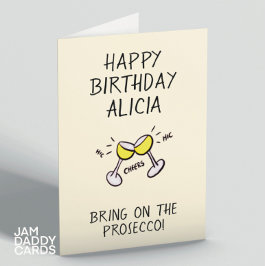 Tarjeta Traer el cumpleaños del Prosecco
