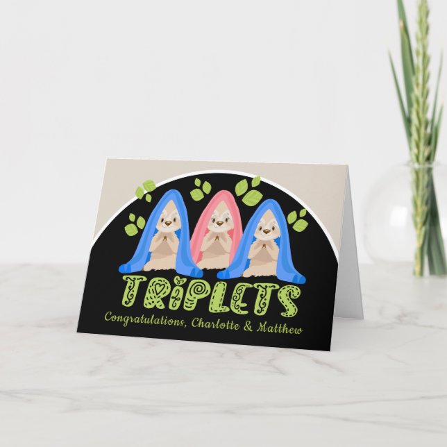 Tarjeta Tragamonedas Cutas Dos Niños Un Chica Nuevos Bebés (Anverso)