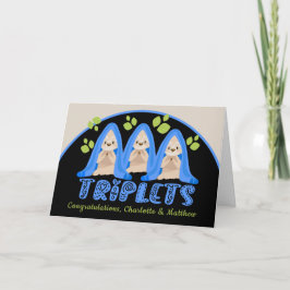 Tarjeta Tragamonedas Cutas Tres Niños Nuevos Bebés Triplet