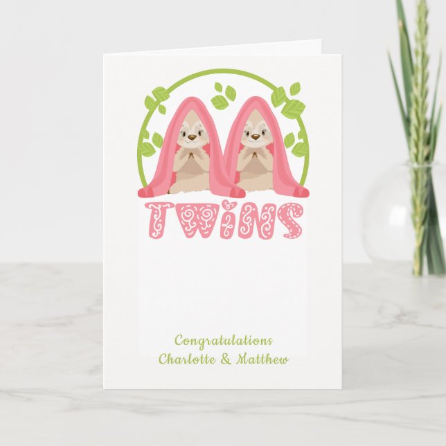 Tarjeta Tragaperras ingeniosas dos Chicas nuevos bebés gem (Anverso)