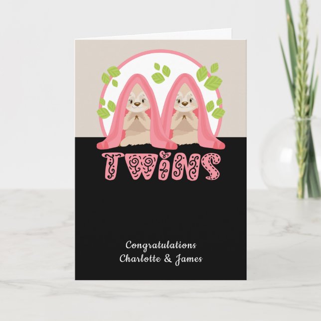 Tarjeta Tragaperras ingeniosas dos Chicas nuevos bebés gem (Anverso)