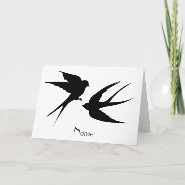 Tarjeta Tragar pájaros Silhouettes Thunder_Cove (Anverso)