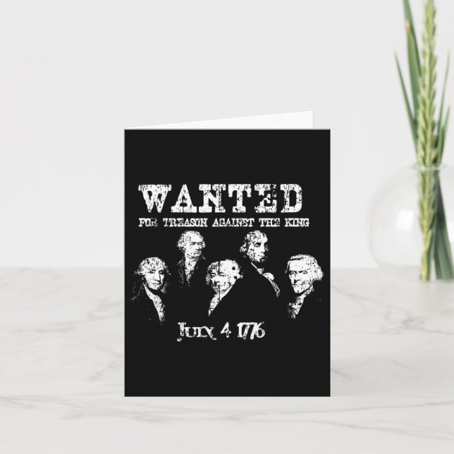Tarjeta Traición buscada padres fundadores 1776 Independen (Anverso)