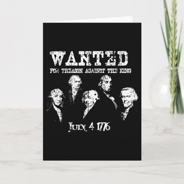 Tarjeta Traición buscada Padres fundadores 1776 Independen (Anverso)