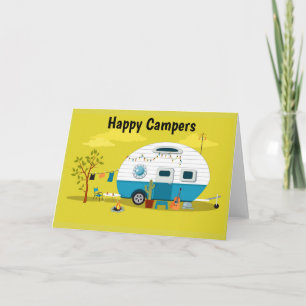 Tarjeta Trailer feliz de campers