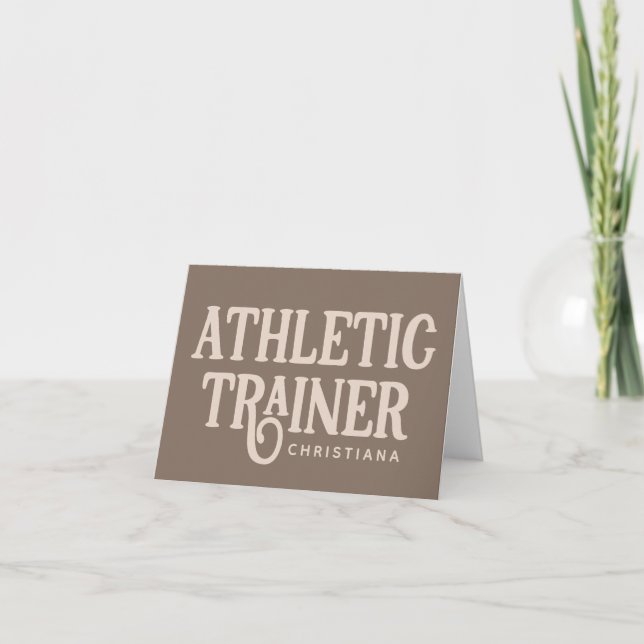 Tarjeta Trainer atlético de nombre personalizado (Anverso)