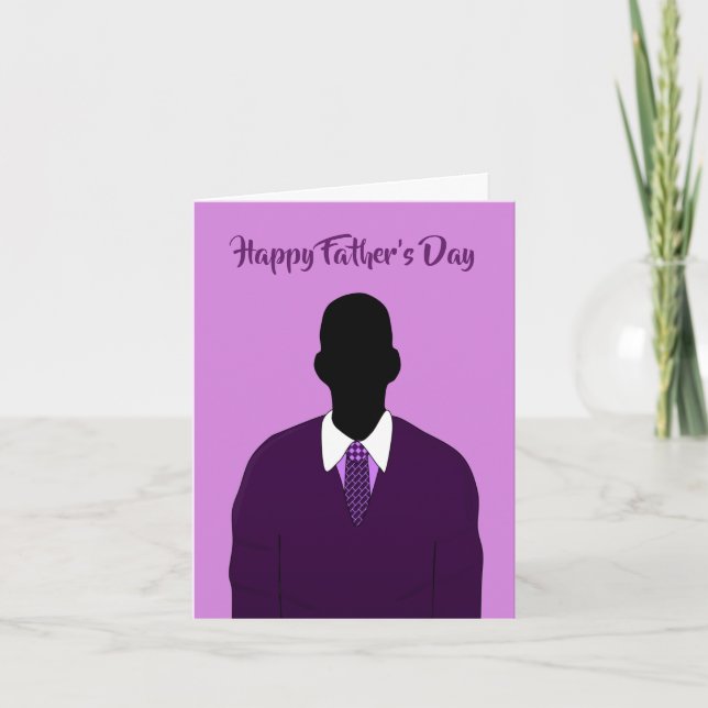 Tarjeta Traje afroamericano y corbata Feliz Día del Padre  (Anverso)