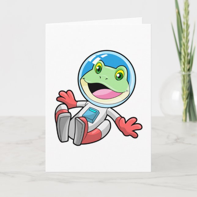 Tarjeta Traje de astronauta rana Espacio (Anverso)