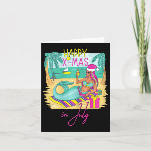 Tarjeta Traje de baño de sirena de Navidad en julio regalo