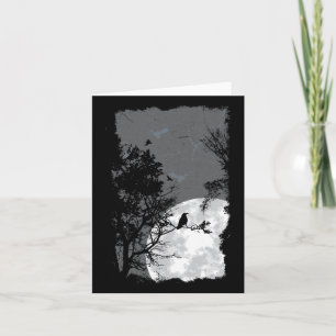 Tarjeta Traje de bosque sombrío de cuervo de luna llena im