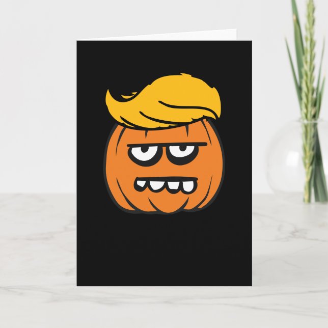 Tarjeta Traje de calabaza de pelo de Trump (Anverso)
