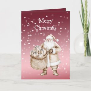 Tarjeta Traje de crema de Navidad de puntos rojos blancos 