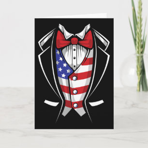 Tarjeta Traje de EEUU Esmoquin Patriótico 4 de julio de la