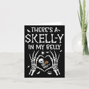Tarjeta Traje de embarazo de Halloween There's Skelly Bell