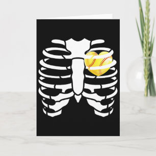 Tarjeta Traje de Esqueleto de Halloween con Corazón de Sóf