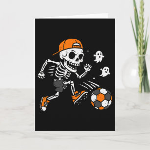 Tarjeta Traje de Halloween de fútbol esqueleto para niños