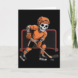 Tarjeta Traje de Halloween de hockey sobre hielo esqueleto
