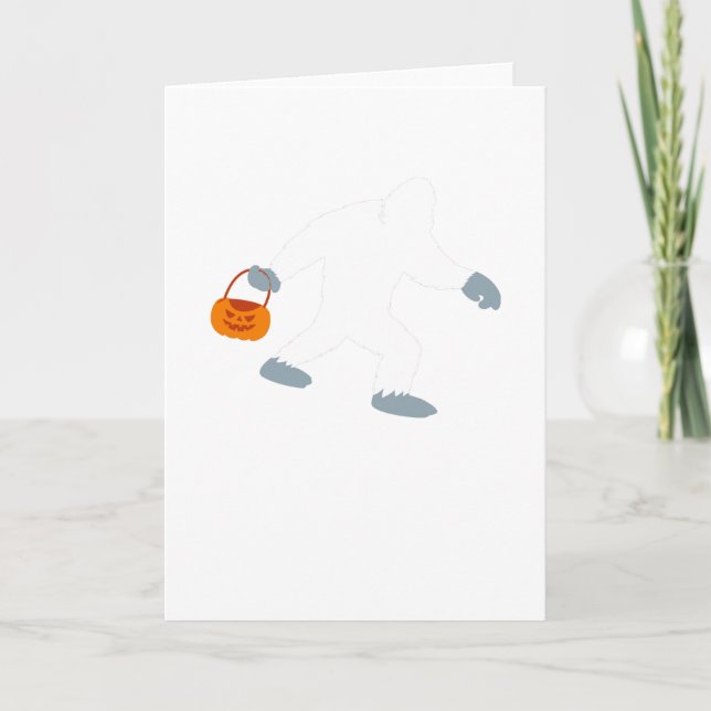 Tarjeta Traje de Halloween de la calabaza de Bigfoot (Anverso)