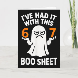 Tarjeta Traje de Halloween de meme 6 7 divertido Boo Sheet