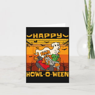 Tarjeta Traje de Halloween para perro dachshund Feliz Howl
