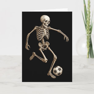 Tarjeta Traje de Halloween Retro Fútbol Esqueleto Divertid