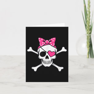 Tarjeta Traje de niña pirata calavera corazón Día de San V