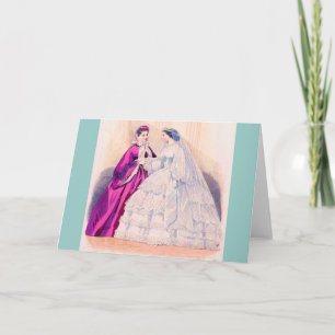 Tarjeta Traje de novia de la lámina de moda francesa de 18