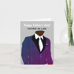 Tarjeta Traje de padre afroamericano suegro día del padre 