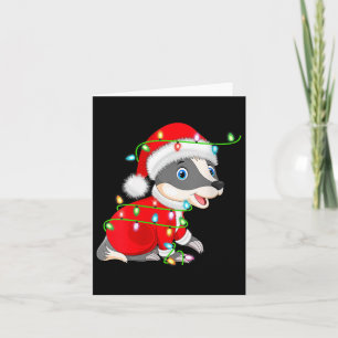 Tarjeta Traje de Santa con Luces de Navidad de Tejón para 