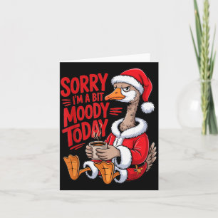 Tarjeta Traje de Santa de Navidad de ganso malhumorado Caf