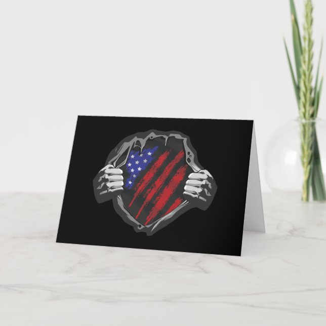 Tarjeta Traje de superhéroe de EE. UU. Bandera (Anverso)